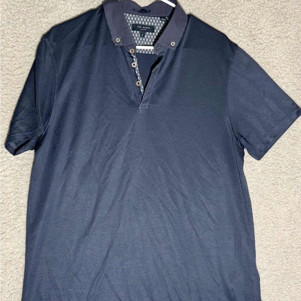 TED BAKER London Mens Blue Short Sleeve Polo Shirt Size Small